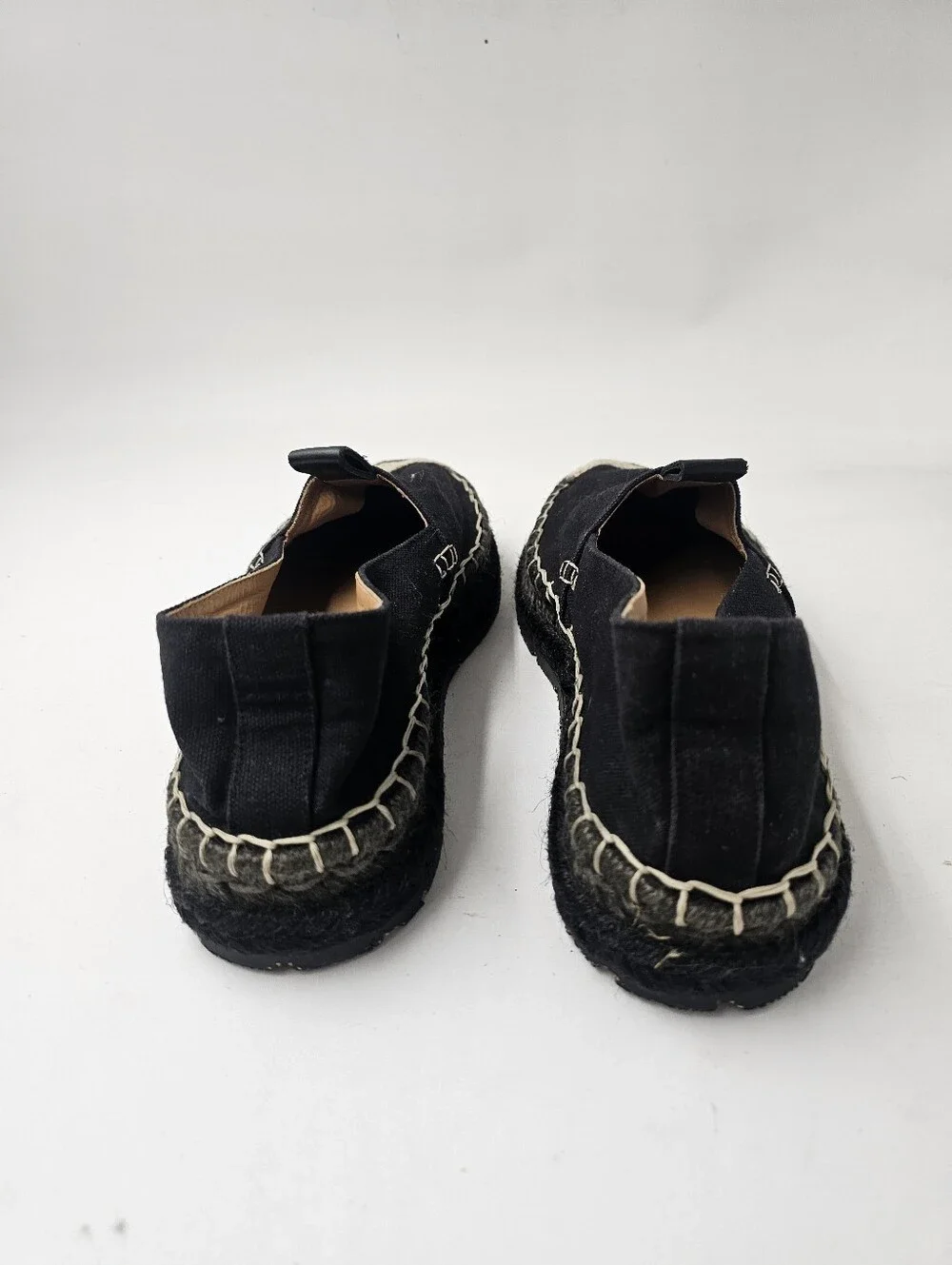 Acne Studios Bibiana Black Canvas Espadrilles Women's EU 39 Slip On Shoes-